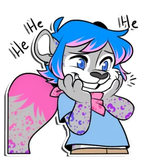 😄 Hehe Furry, Antropomorf, Dier, Cartoon, Schattig, Vrolijk whatsapp sticker