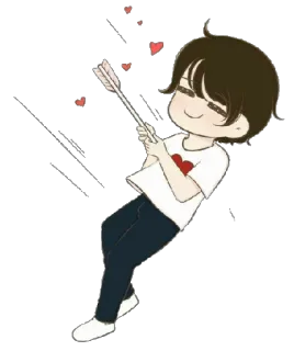 💘 cartoon, arrow, heart, love, romance, cute, boy telegram sticker