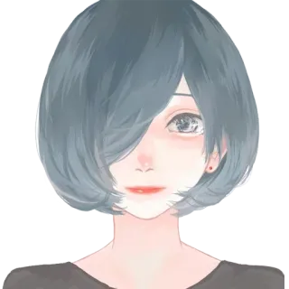 ☺️ Аниме девушка, Короткие волосы, Портрет, Женщина, Мультфильм telegram sticker