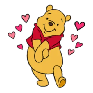 😍 Winnie the Pooh Winnie the Pooh, Cartoni animati, Cuori, Carino, Disney telegram sticker