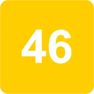 🟨 46 numero, giallo, bianco, 46 telegram sticker
