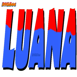 😡 LUANA Name, Luana, Rot, Blau, Cartoon telegram sticker