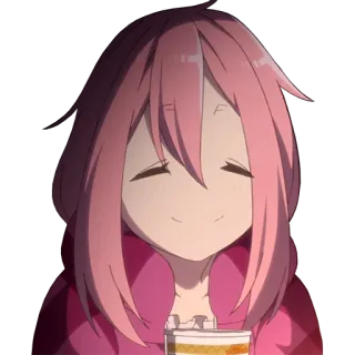☺️ Nadeshiko Kagamihara Yuru Camp 动漫, 女孩, 可爱, 露营, 放松, 抚子, 摇曳露营 telegram sticker