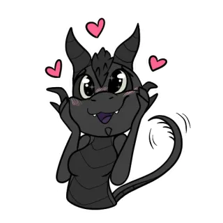 😍 dragon, dessin animé, mignon, amour, coeur, animal whatsapp sticker