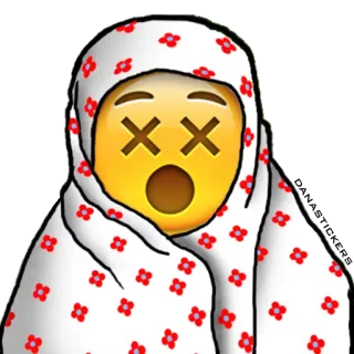 😵 Emoji, Dood, Bloemen, Hoofddoek, Hoodie telegram sticker