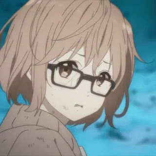 🍧 anime, girl, glasses, sad, cute, character whatsapp sticker