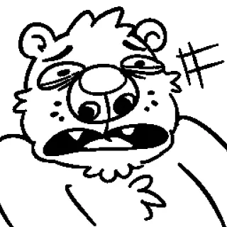 🐻 F# animal, cartoon, angry, swear, expression telegram sticker