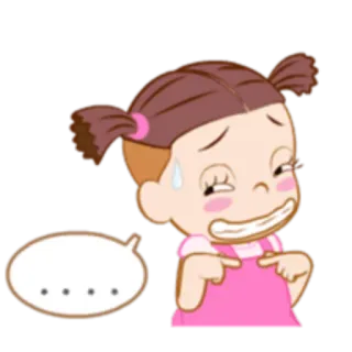 😅 .... Dibujo animado, Chica, Sudando, Duda, Incierto, Pensando whatsapp sticker