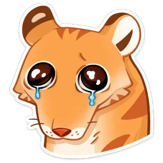😭 tygrys, zwierzę, smutny, płacz, łzy, kreskówka telegram sticker