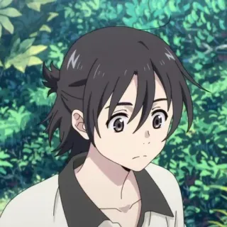 🥥 Anime, Masculino, Pelo oscuro, Sorprendido, Personaje, Animación telegram sticker