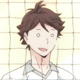 🧊 Oikawa Tooru Haikyuu!! Oikawa Tooru, Haikyuu!!, Anime, Mangá, Personagem, cara engraçada, Desenho animado telegram sticker
