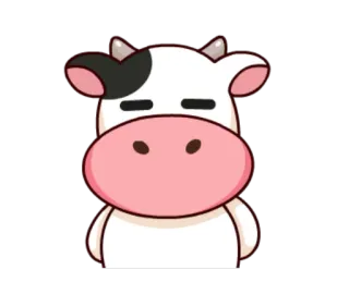 😐 vache, animal, mignon, dessin animé, mammifère, agriculture telegram sticker