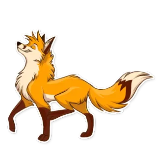☺️ renard, animal, mammifère, dessin animé, autocollant, poilu telegram sticker