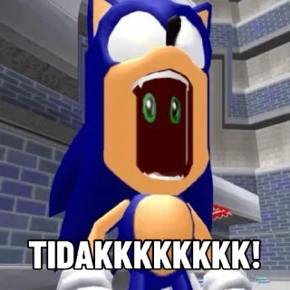 😣 Sonic TIDAKKKKKKKK! Sonic, Gritando, Meme, Videojuego, Fanart telegram sticker
