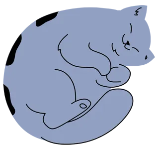 ☺️ 고양이, 동물, 자는, 귀여운, 만화 telegram sticker