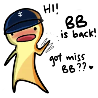 😊 การ์ตูน, ตัวละคร, หมวก, สมอ, กะลาสี, แอนิเมชั่น telegram sticker