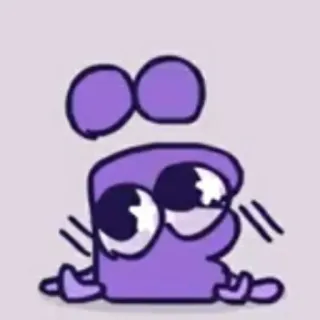✨ Desenho animado, Personagem, Blob, Fofo, Olhos, Roxo whatsapp sticker