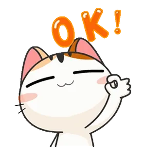 👌 OK! mèo, OK, cử chỉ, chấp thuận, dễ thương telegram sticker