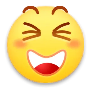 😆 Emoji, Uśmiech, Szczęśliwy, Twarz, Żółty telegram sticker