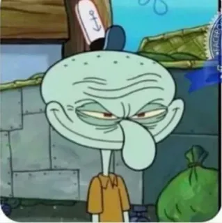 🙂 Squidward Tentacles Spongebob Squarepants squidward, spongebob, kartun, krusty krab, makhluk laut whatsapp sticker