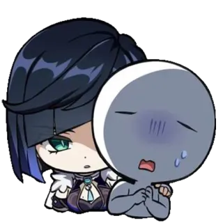 😡 Yelan Genshin Impact anime, videogame, genshin impact, yelan, chibi, sticker telegram sticker