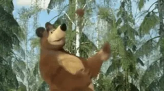🤹‍♀ Bear Masha and the Bear Bär, Cartoon, Jonglieren, lustig telegram sticker