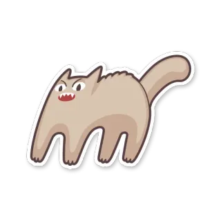 😡 gatto, animale, cartone animato, divertente, adesivo telegram sticker