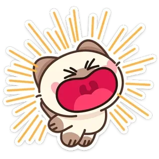 🐱 Katze, schreiend, süß, Sticker, Cartoon, Tier, Emotion, schreien telegram sticker