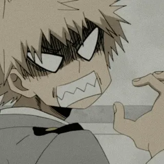 ⛓ Katsuki Bakugo My Hero Academia Anime, Manga, Katsuki Bakugo, My Hero Academia, wütend, Charakter telegram sticker