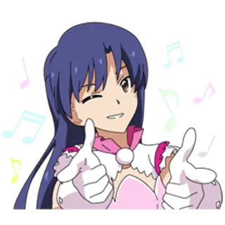 👇 anime, garota, piscando, joinha whatsapp sticker