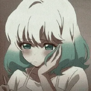 🖤 dziewczyna anime, słodka, zamyślona, smutna, sztuka, ilustracja telegram sticker