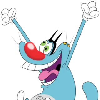 😛 Oggy Oggy and the Cockroaches cartoon, happy, cat, joyful telegram sticker