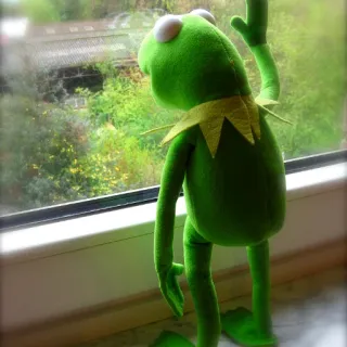 🙁 Kermit Kermit the Frog, puppet, green, window, muppets, toy telegram sticker