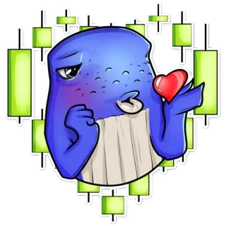 📈 baleia, amor, coração, desenho animado, animal, fofo, personagem, adesivo telegram sticker