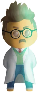 👓 cartone animato, uomo, occhiali, scienziato, camice da laboratorio, nerd telegram sticker
