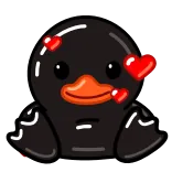 🥰 утка, мультфильм, животное, любовь, сердечки, милый telegram sticker