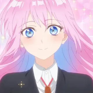 🌷 Anime, Mädchen, Pinke Haare, Süß, Cartoon, Charakter, Porträt telegram sticker