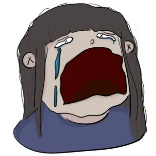 😭 piangere, triste, lacrima, emotivo, arrabbiato, cartone animato telegram sticker