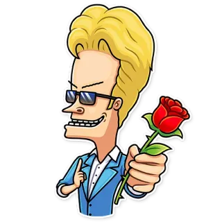 🌹 мультфильм, роза, солнцезащитные очки, персонаж, блондинка telegram sticker
