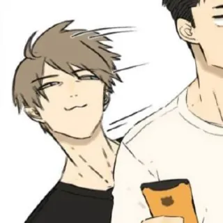 😏 Anime, Kreskówka, Portret, Mężczyzna, Postać telegram sticker