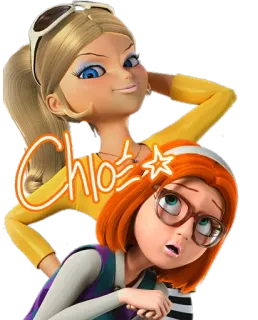 👭 Chloe Bourgeois Chloe Мультфильм, Персонаж, Блондинка, Рыжие волосы, Девушка telegram sticker