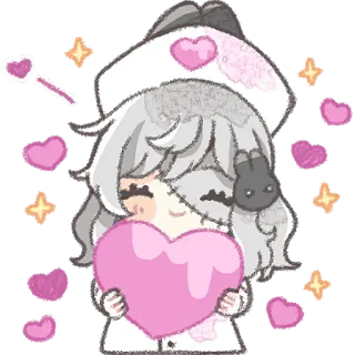 🫶 Chibi, Kawaii, Corazón, Lindo, Anime, Enfermera, Amor, Sticker telegram sticker