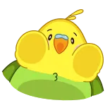 🥺 3 bird, yellow, green, cute, cartoon, number telegram sticker