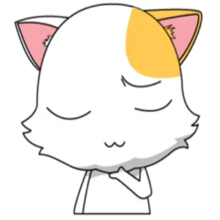😌 猫, 动物, 可爱, 贴纸, 插画 whatsapp sticker