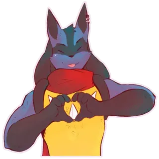 ❤️ Lucario pokemon, lucario, corazón, dibujos animados, lindo telegram sticker