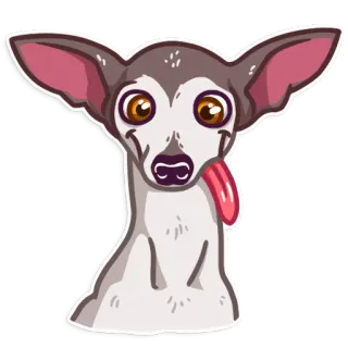 😋 dog, chihuahua, animal, pet, cartoon, sticker telegram sticker