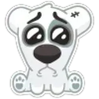 ☹️ Aufkleber, Eisbär, traurig, süß, Cartoon telegram sticker