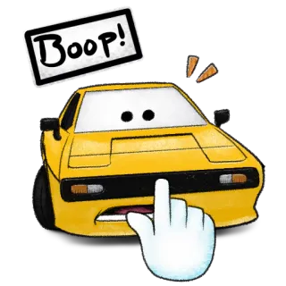 👉 Boop! auto, boop, dito medio, offensivo, adesivo, umorismo telegram sticker