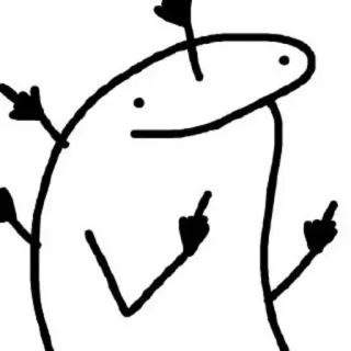 🙂 middelvinger, beledigend, onbeschoft, cartoon, gebaar telegram sticker