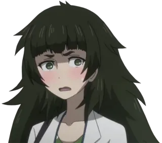 😳 Maho Hiyajo Steins;Gate 0 애니메이션, 캐릭터, 충격, 표정 telegram sticker